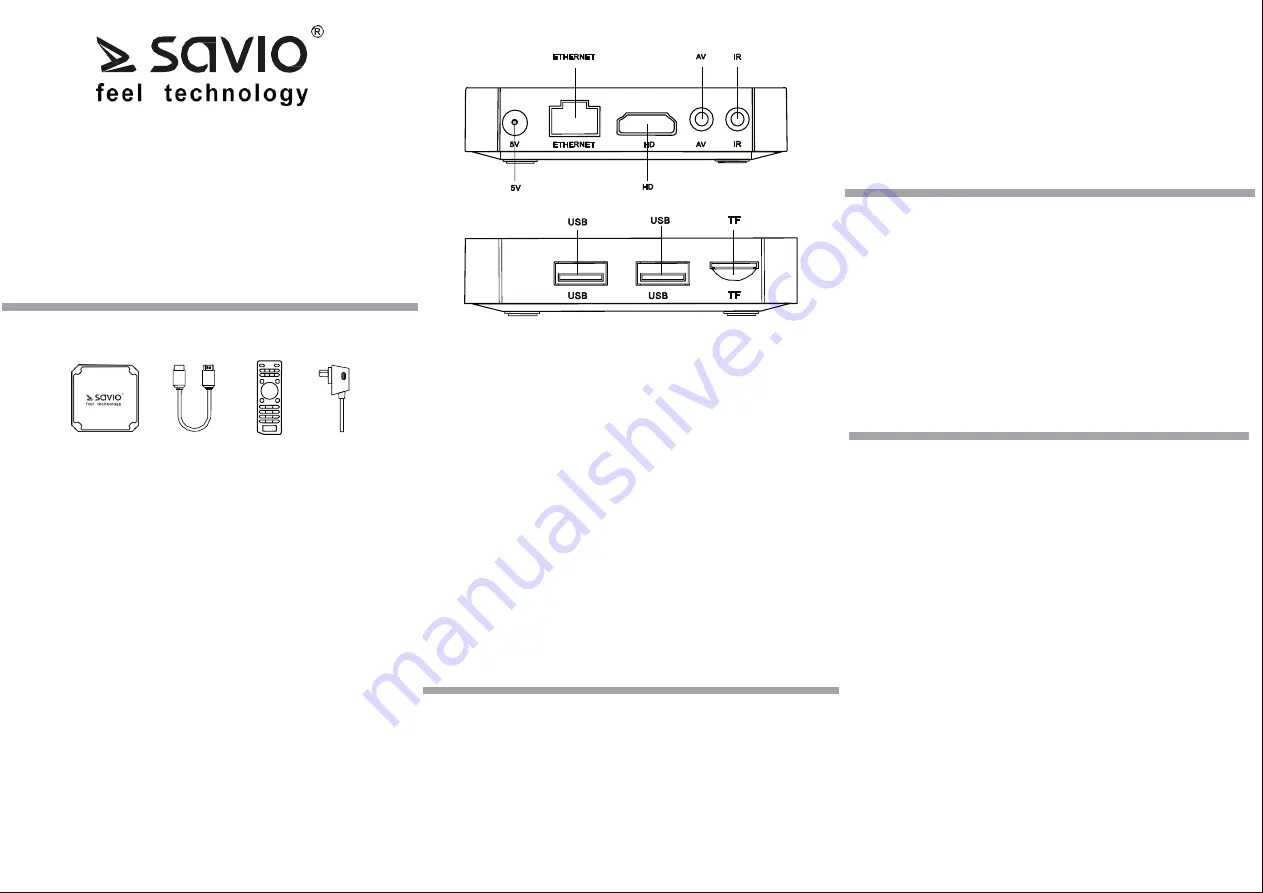 Savio SMART TV BOX BASIC ONE TB-B01 User Manual Download Page 7