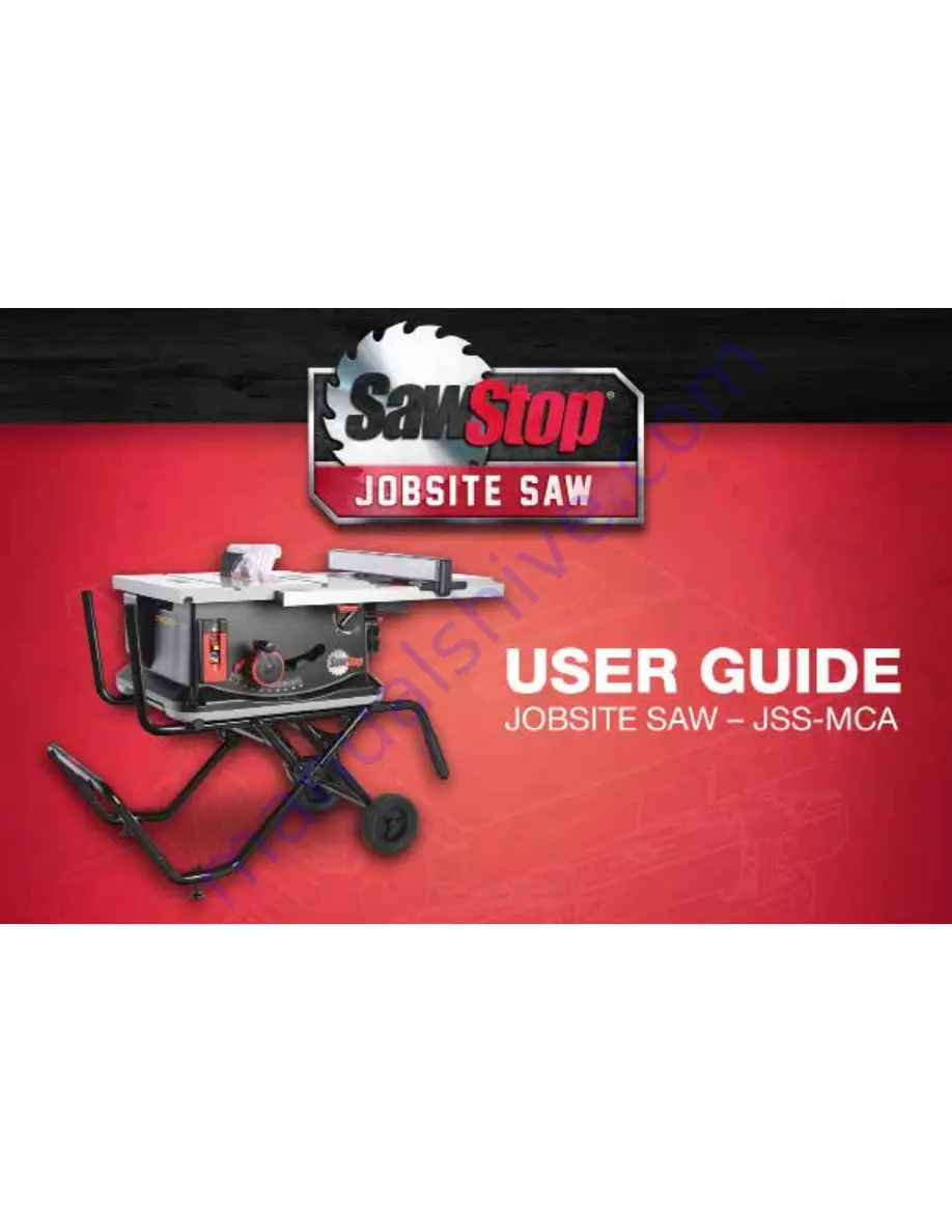 SawStop JSS-MCA User Manual Download Page 1