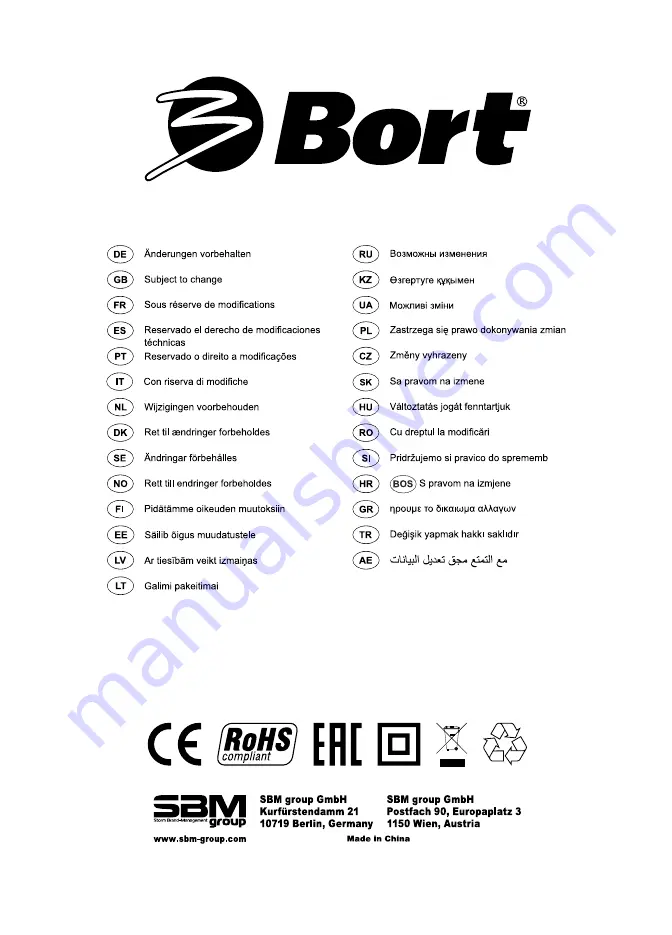 SBM Bort 98295658 User Manual Download Page 52