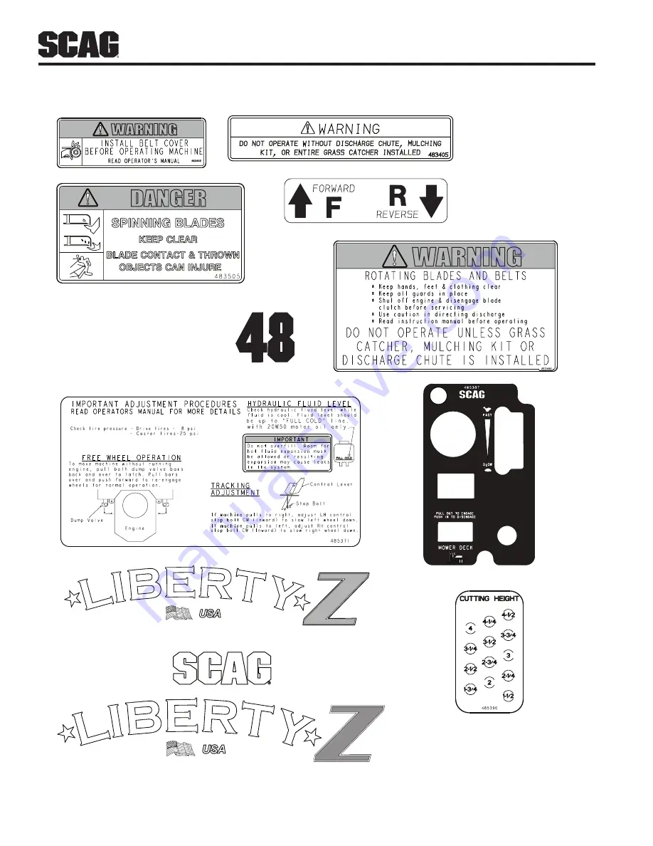 Scag Power Equipment Liberty Z SZL48-22KT Скачать руководство пользователя страница 56