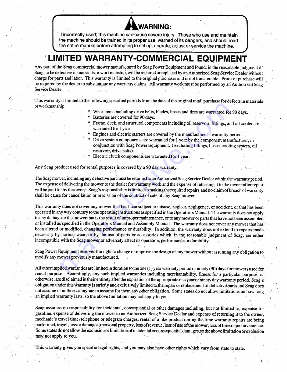 Scag Power Equipment STHM-20CV Operator'S Manual Download Page 41