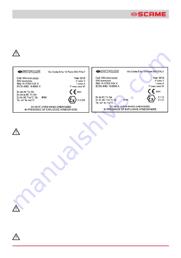 Scame ZENITH-P 644.0200 Installation, Use And Maintenance Manual Download Page 14