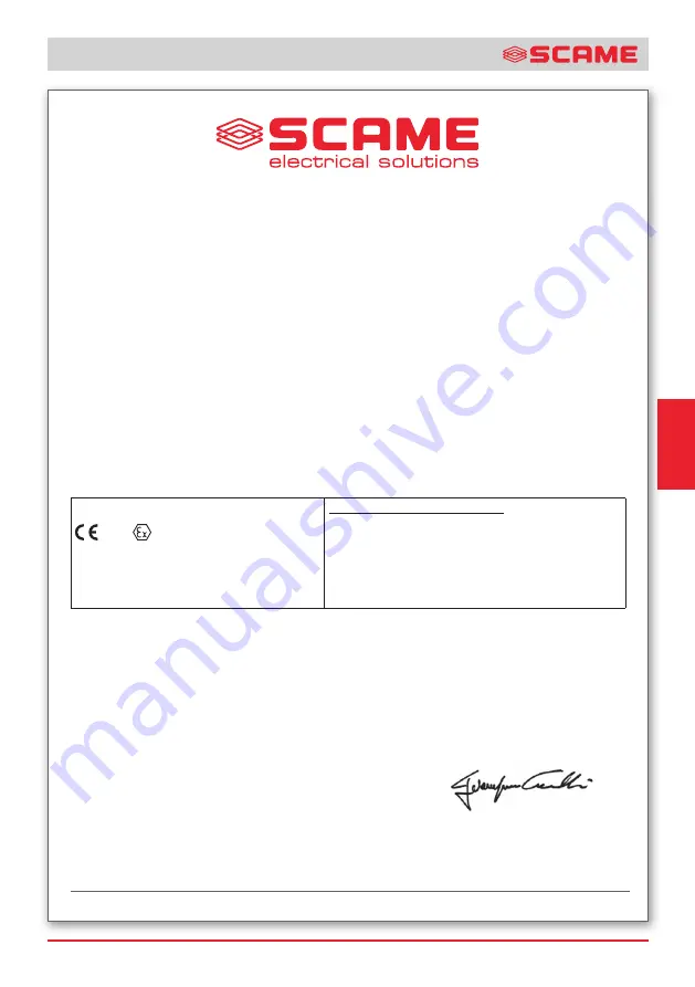 Scame ZENITH-P 644.0200 Installation, Use And Maintenance Manual Download Page 47