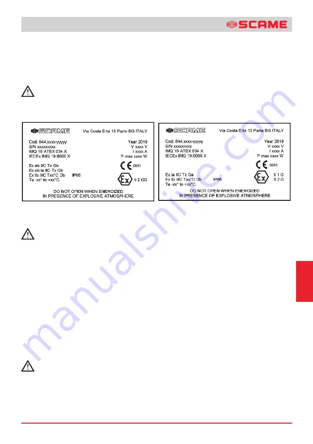 Scame ZENITH-P 644.0200 Скачать руководство пользователя страница 59