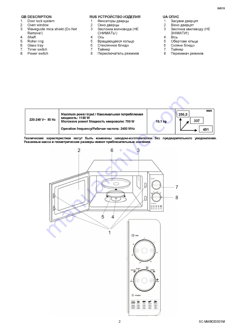 Scarlett SC-MW9020S01M Скачать руководство пользователя страница 2