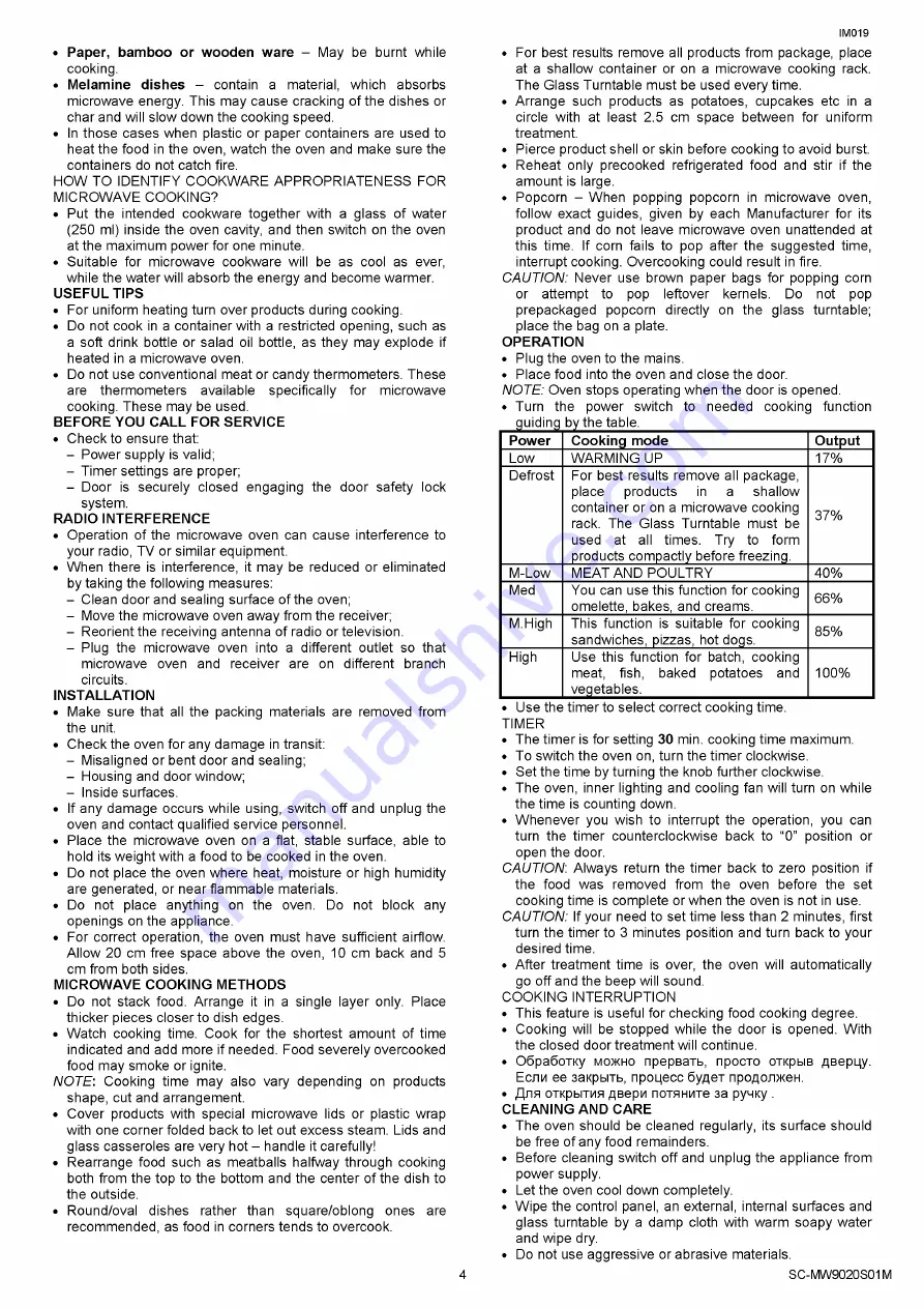 Scarlett SC-MW9020S01M Instruction Manual Download Page 4