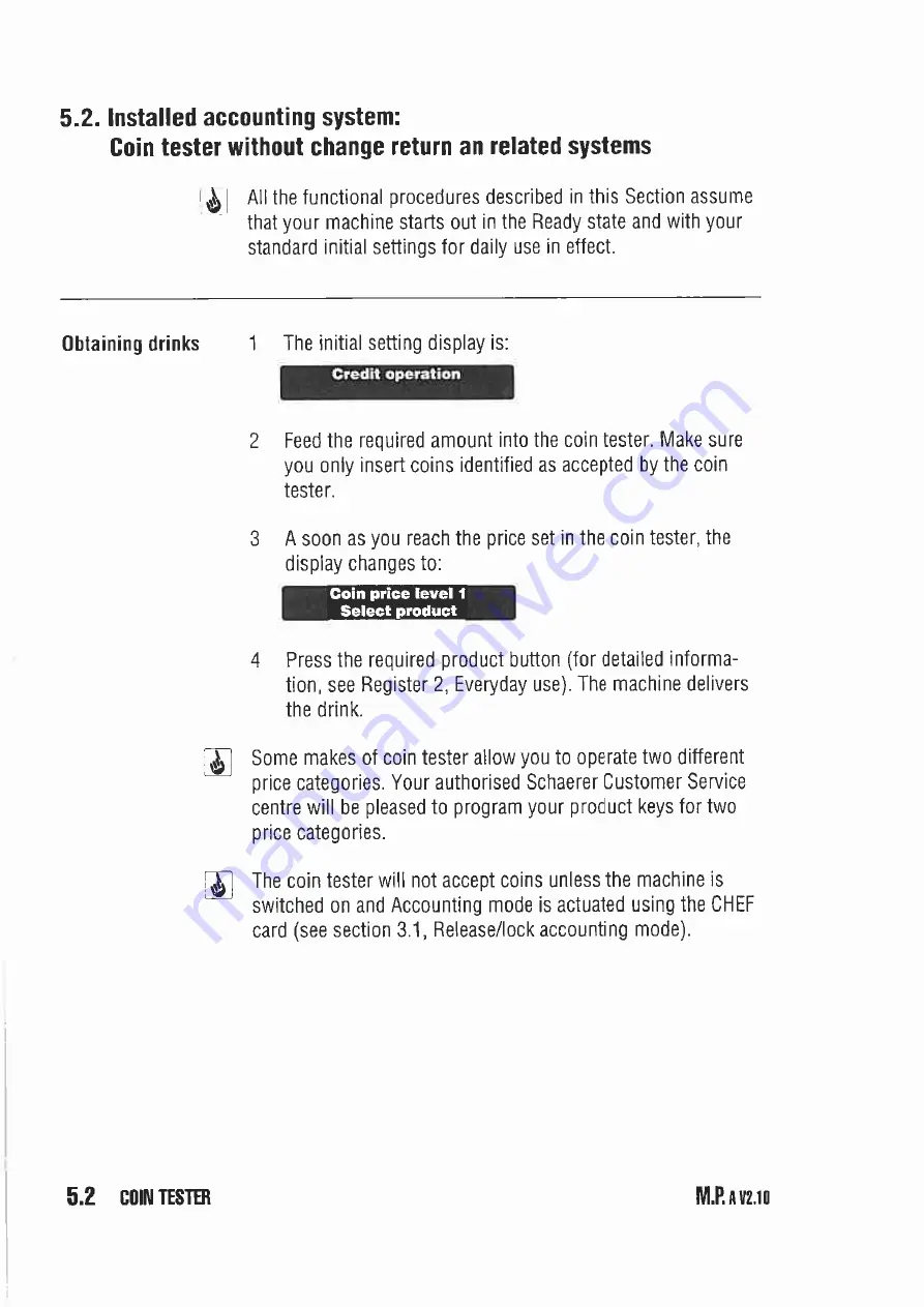 Schaerer Euroca User Manual Download Page 40