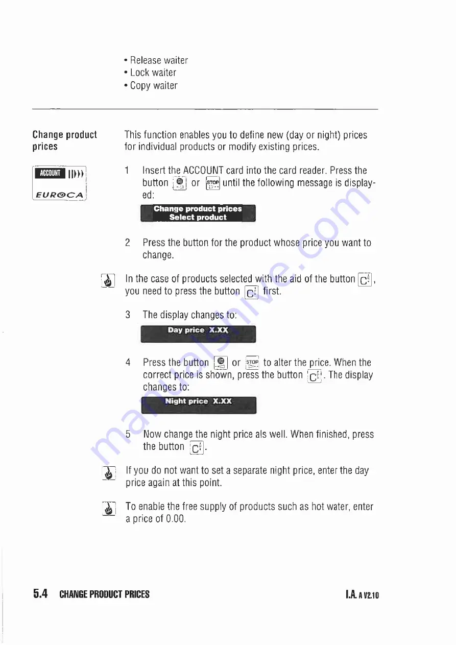 Schaerer Euroca User Manual Download Page 56