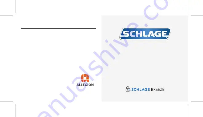 Schlage BZ200 Quick Start Manual Download Page 1