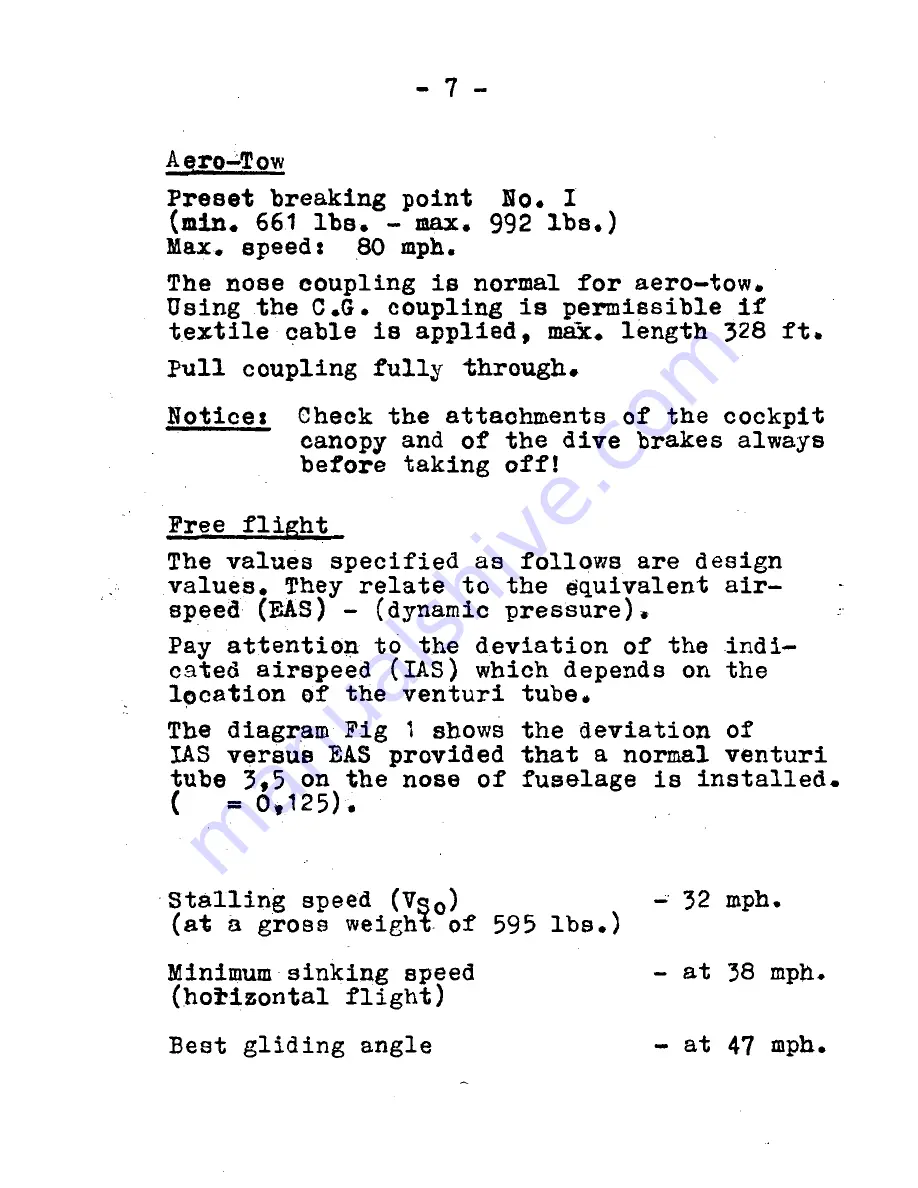 Schleicher Ka8 B/C Rhonsegler Flight Manual Download Page 13