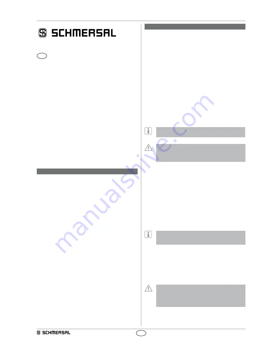 schmersal BNS 250 Operating Instructions Manual Download Page 1