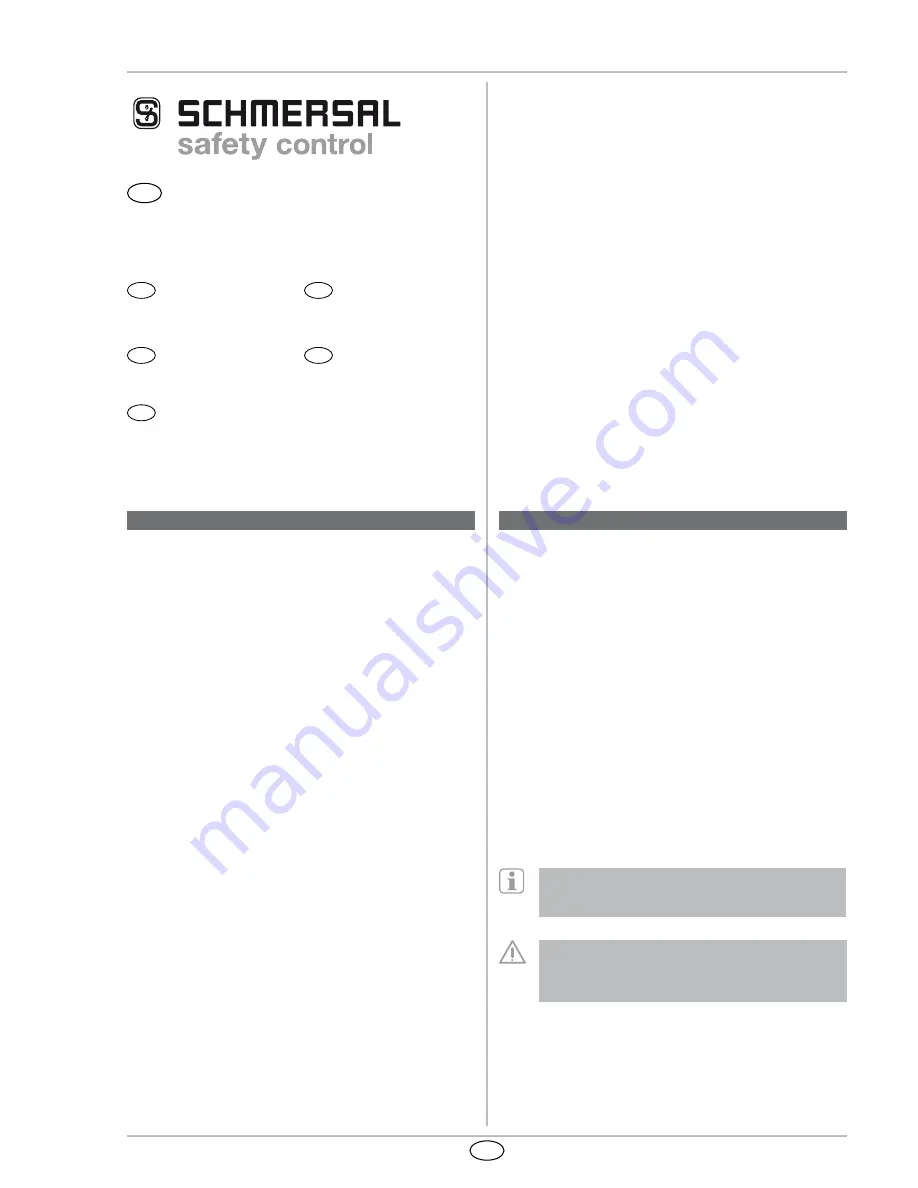 schmersal SLG 420 series Operating Instructions Manual Download Page 1