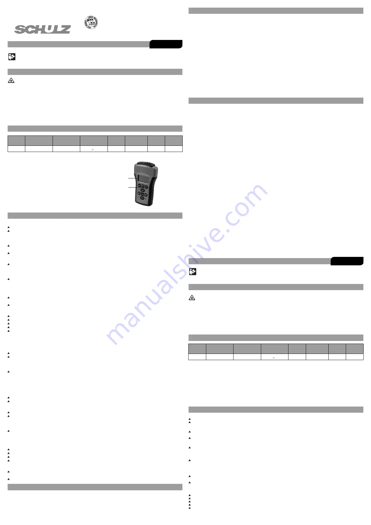 Schulz TES015 Instruction Manual Download Page 1