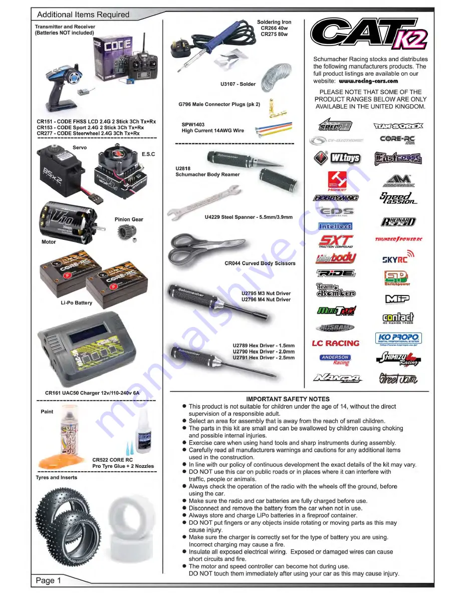 Schumacher CAT K2 Instruction Manual Download Page 2