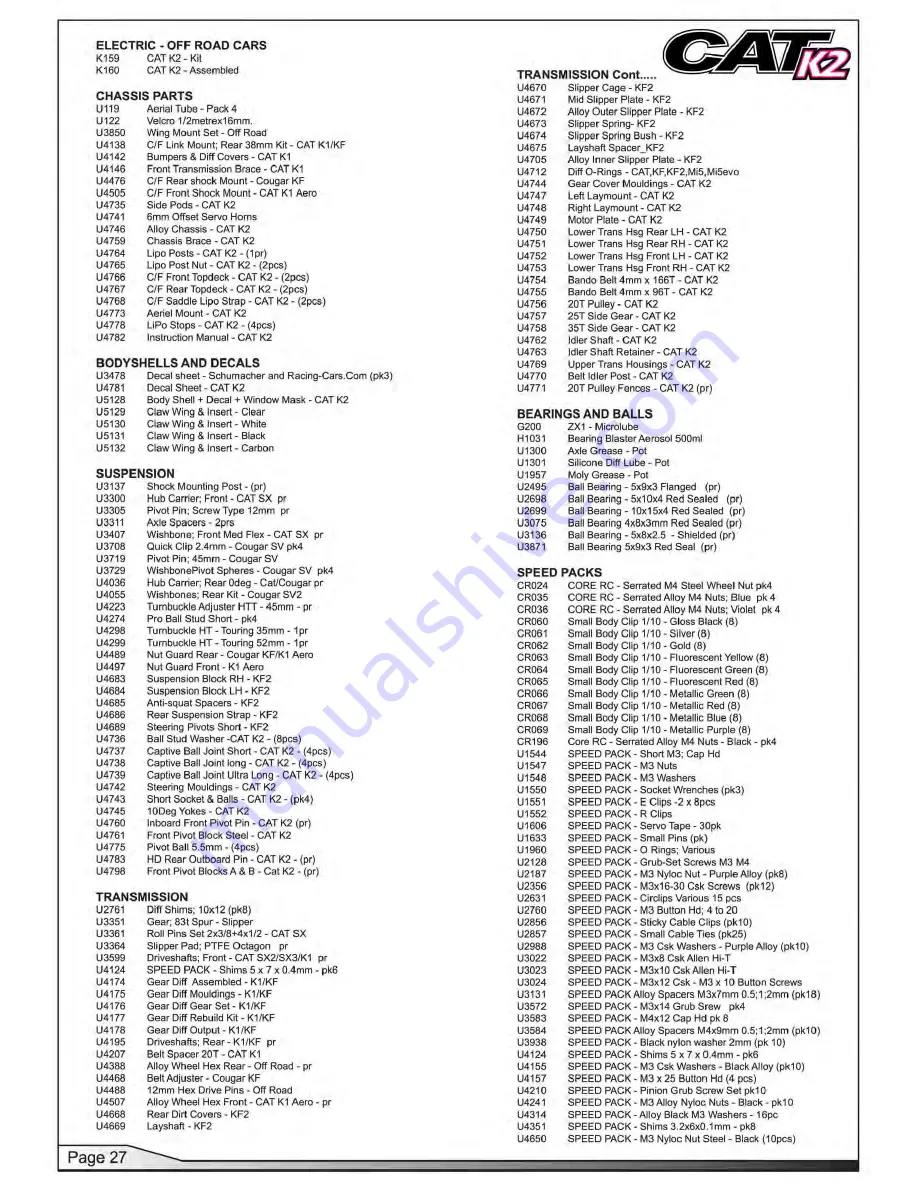 Schumacher CAT K2 Instruction Manual Download Page 27