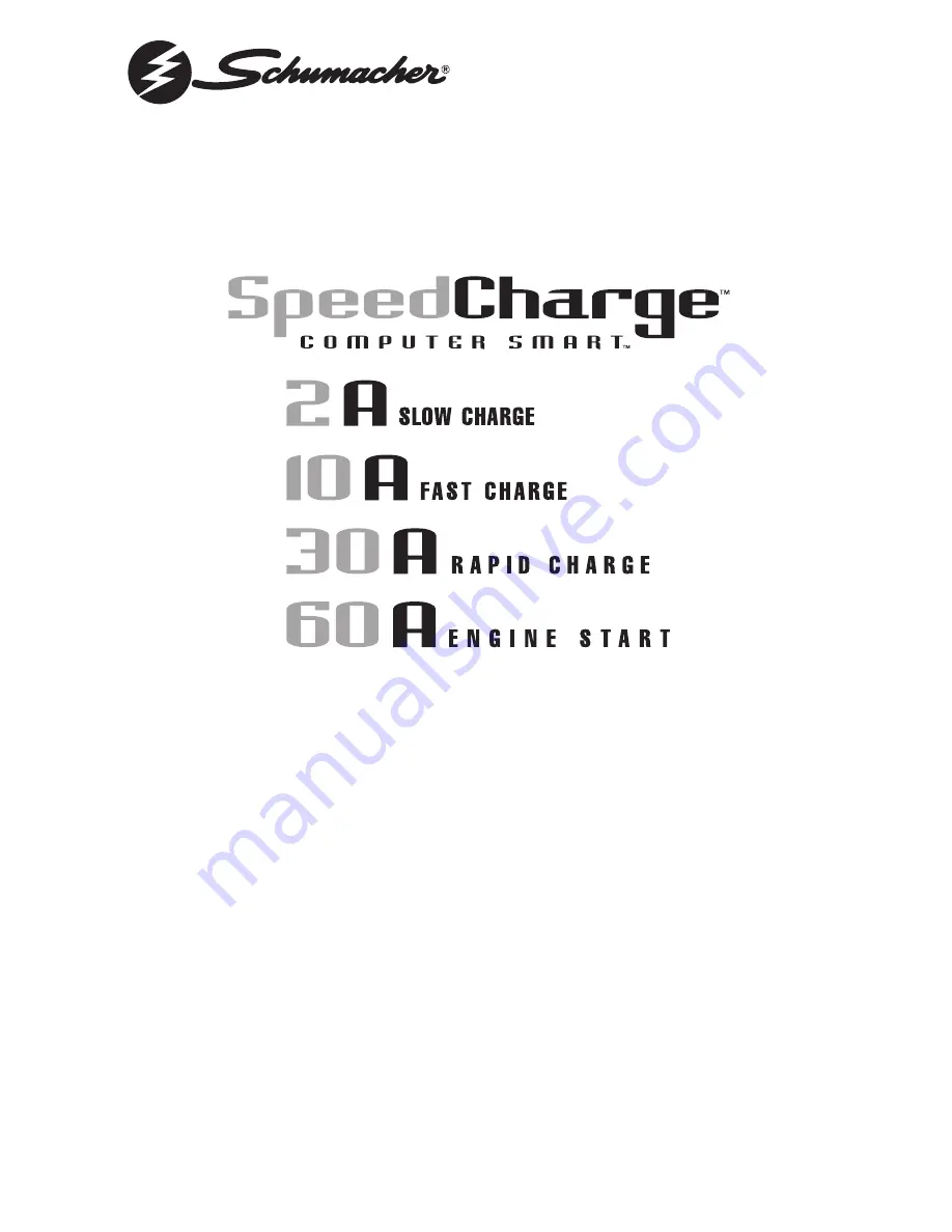 Schumacher SCF-6000A SpeedCharge Owner'S Manual Download Page 1