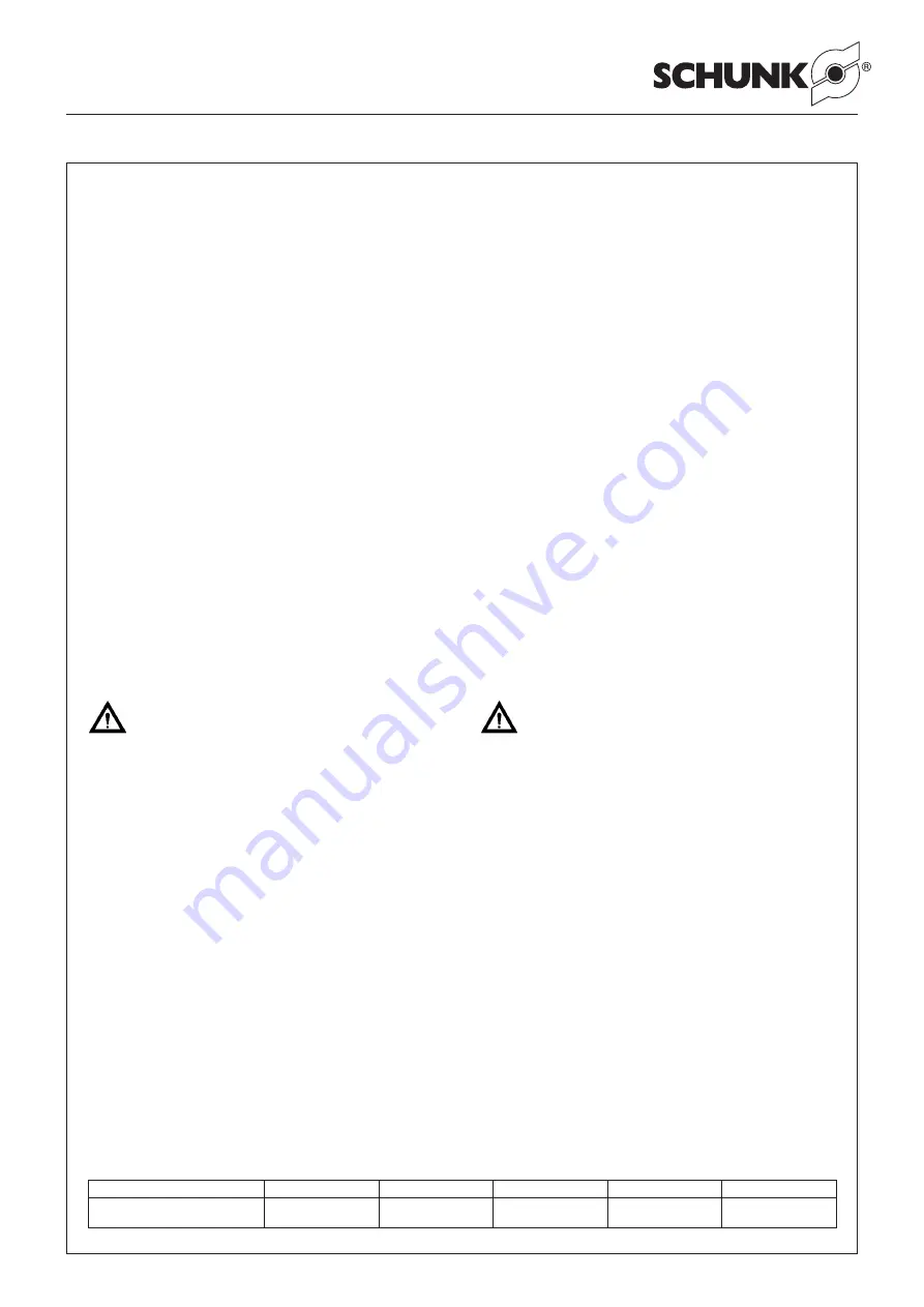 SCHUNK SWG 10 Assembly And Operating Manual Download Page 7