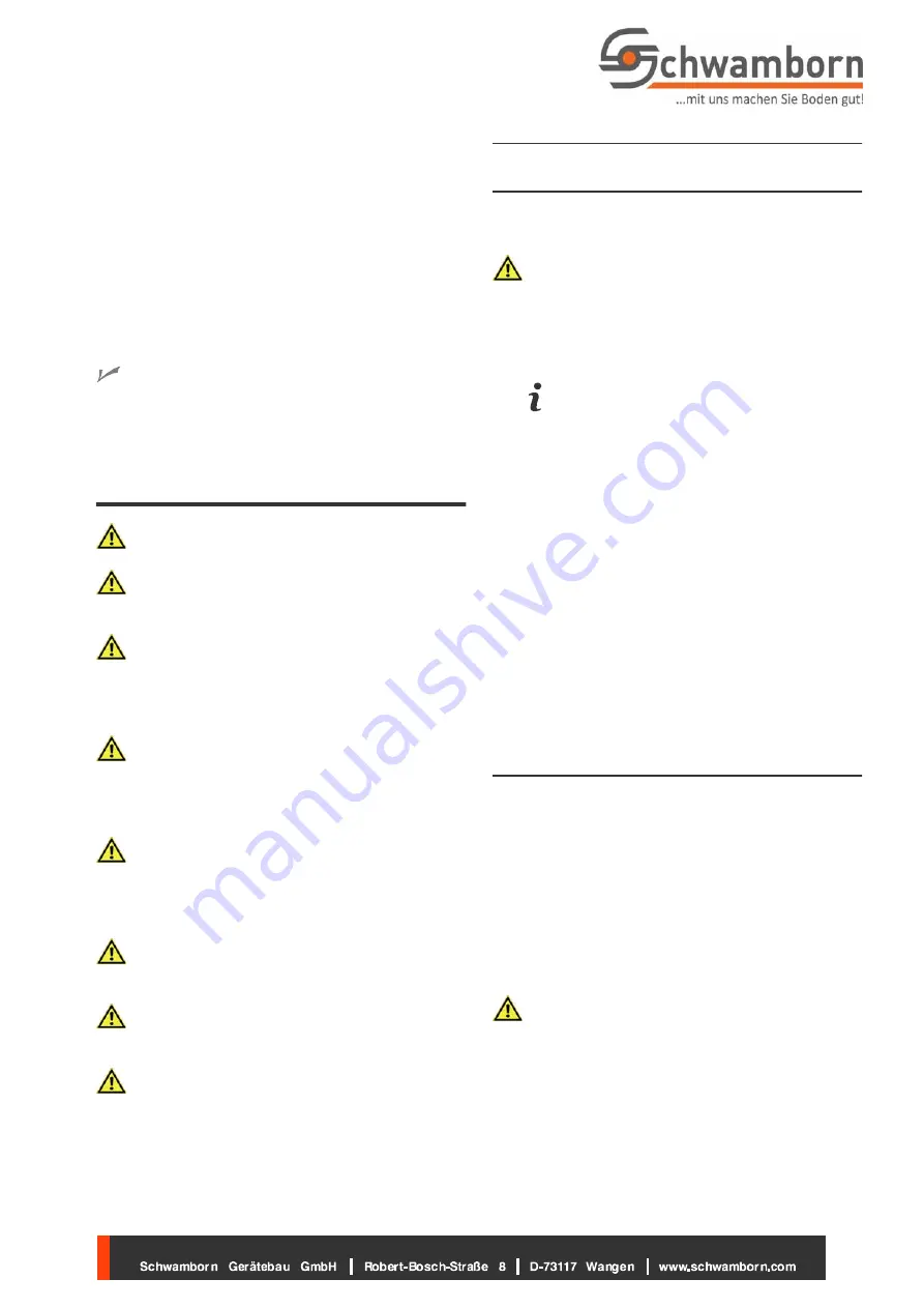 Schwamborn BEF 320EX Original Operating Manual Download Page 9