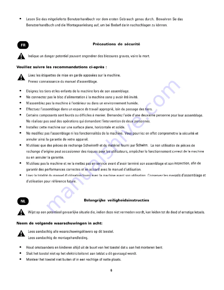 Schwinn A.C. Performance Plus Assembly Manual Download Page 6