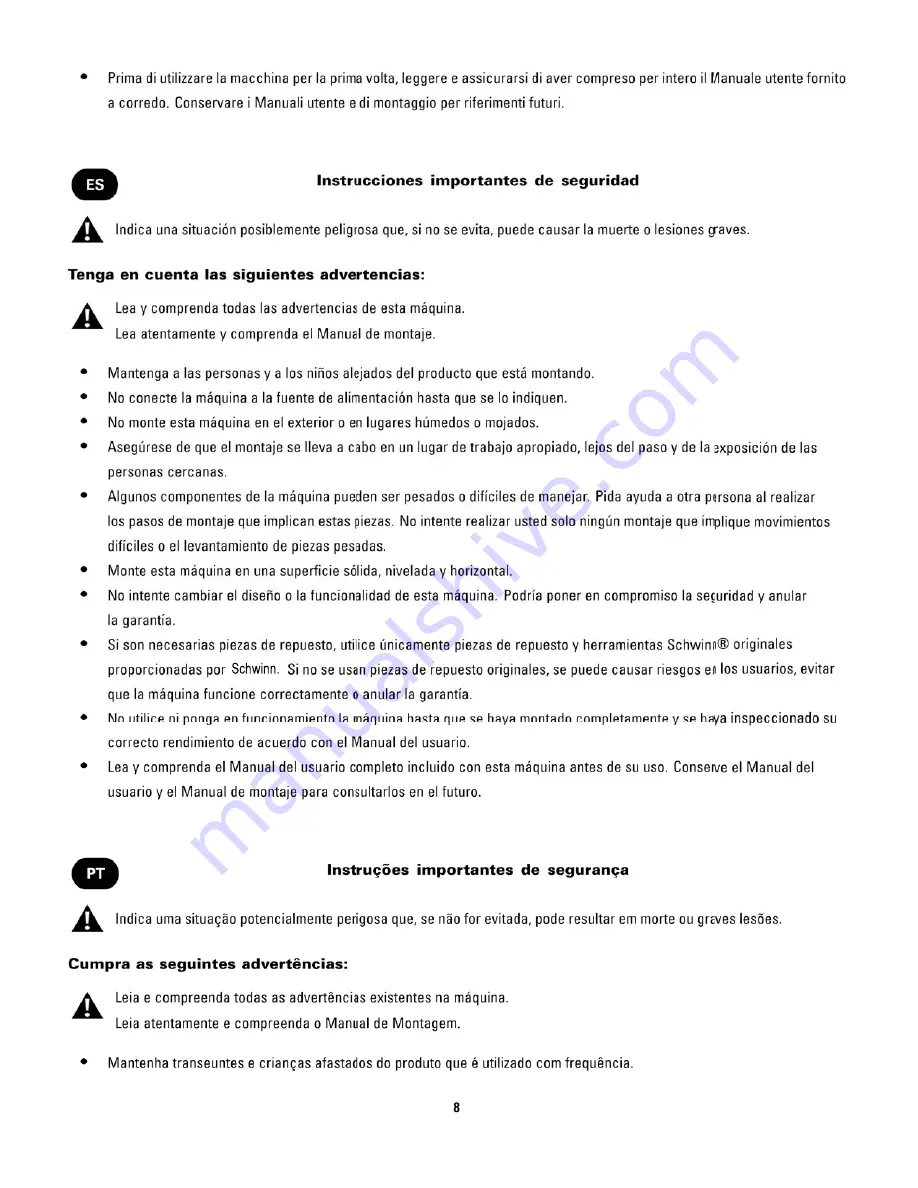 Schwinn A.C. Performance Plus Assembly Manual Download Page 8