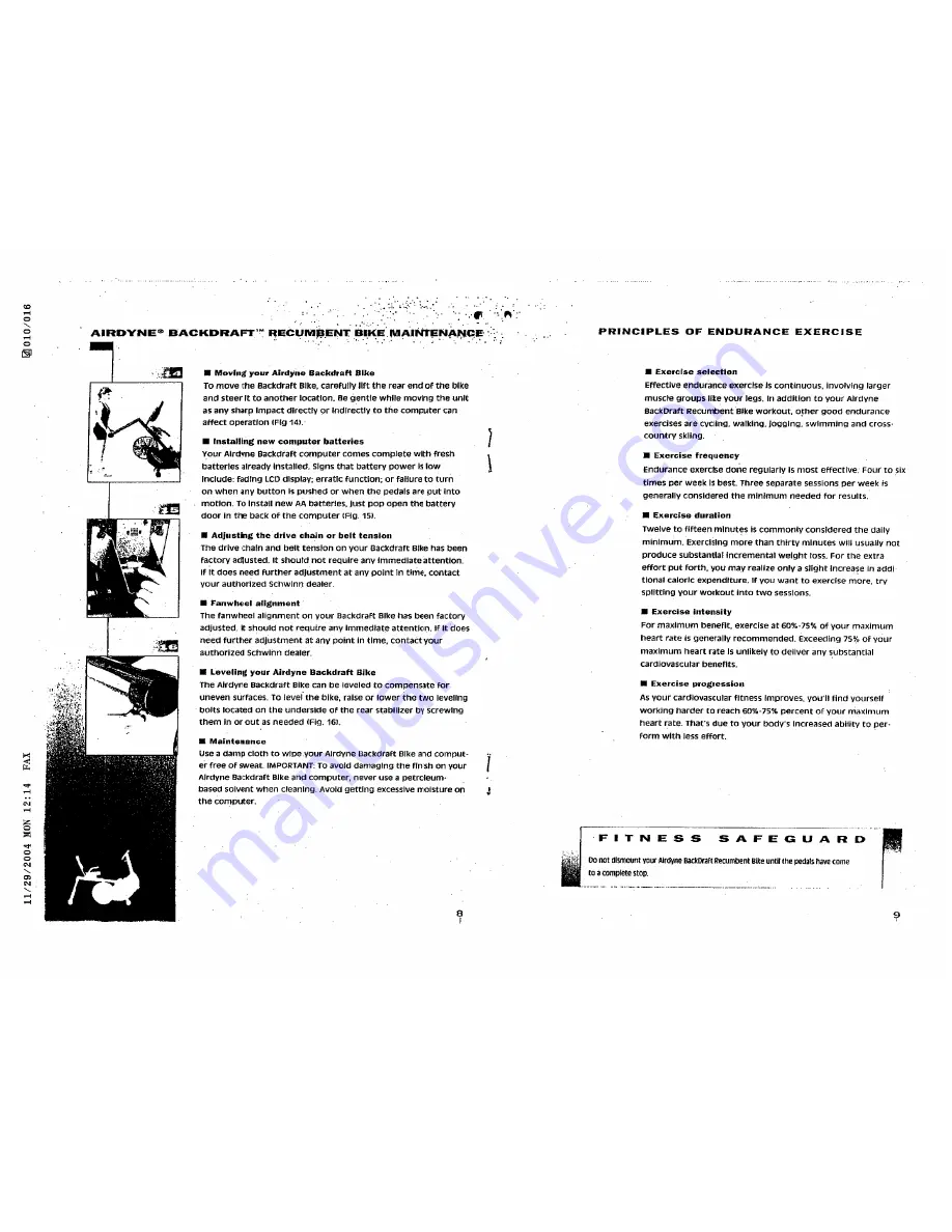 Schwinn Airdyne Backdraft Owner'S Manual Download Page 6