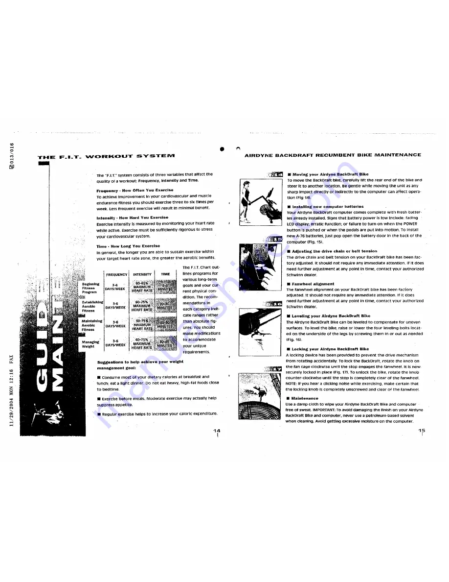 Schwinn Airdyne Backdraft Owner'S Manual Download Page 9