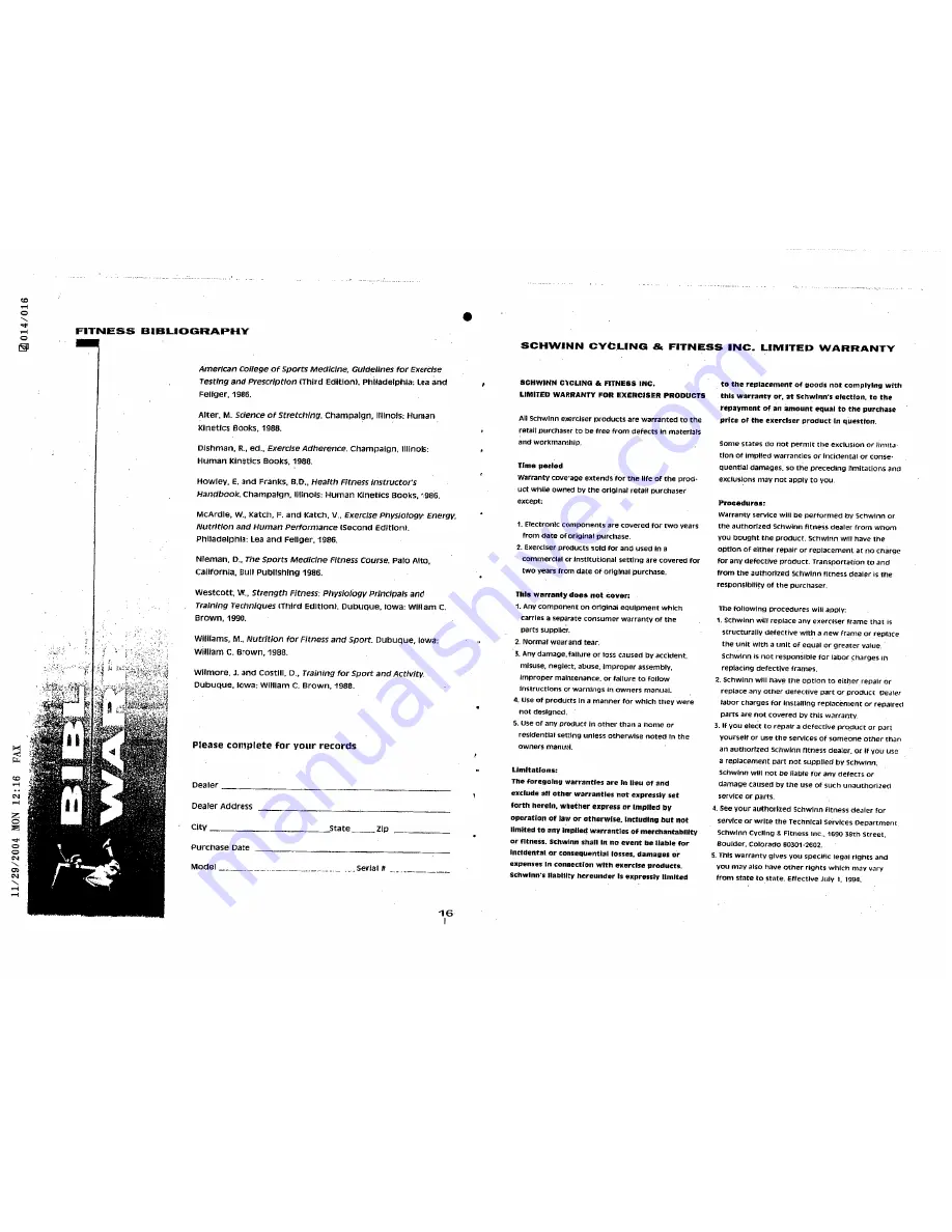 Schwinn Airdyne Backdraft Owner'S Manual Download Page 10