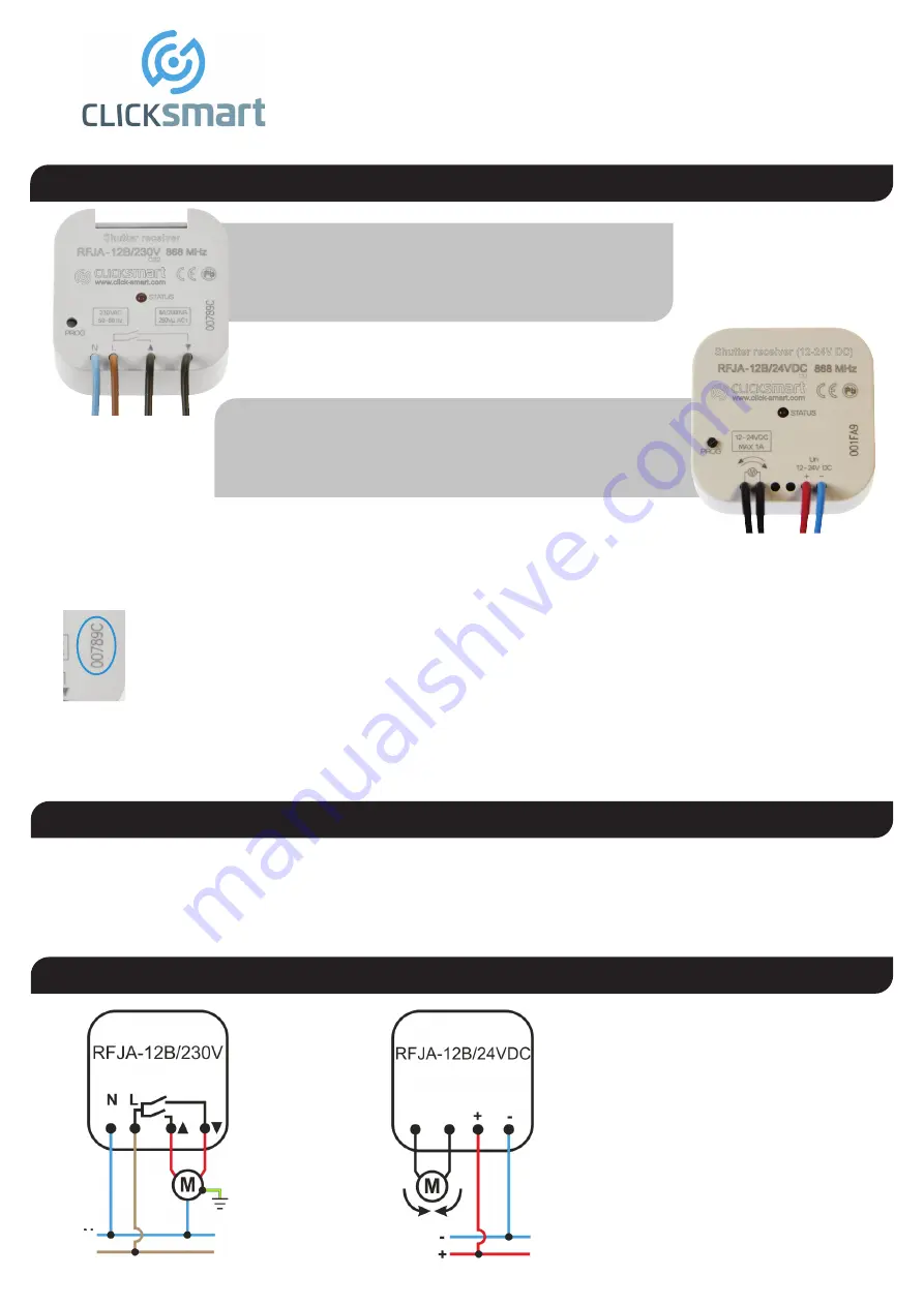 Scolmore ClickSmart RFJA-12b/230V Instruction Leaflet Download Page 1