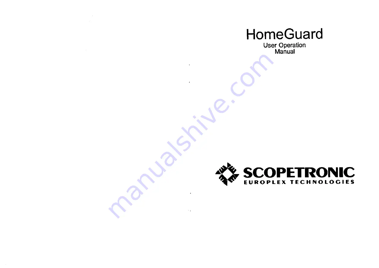 Scopetronic HomeGuard User'S Operation Manual Download Page 1