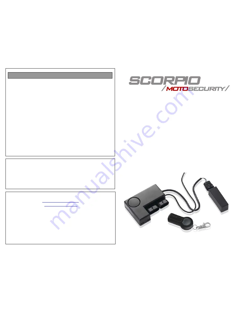 Scorpio SR-i800 Installation Manual And User'S Manual Download Page 1