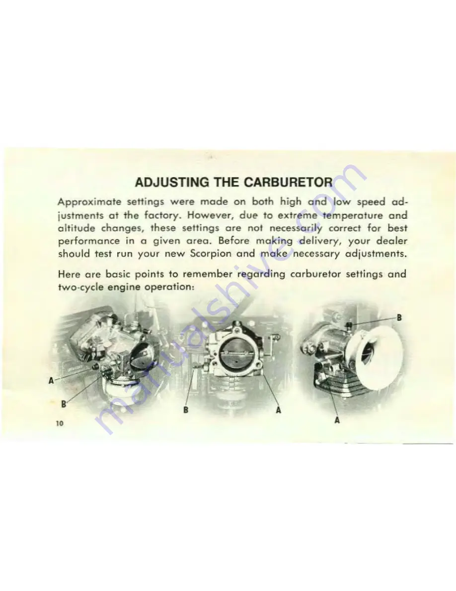 SCORPION Stinger 1972 Operator'S Manual Download Page 12