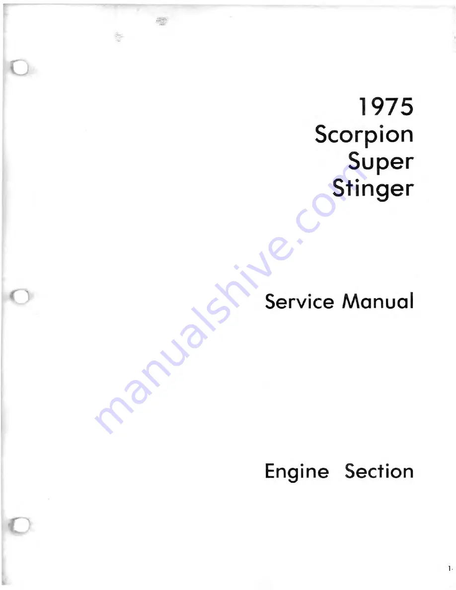 SCORPION Super Stinger 1975 Service Manual Download Page 1