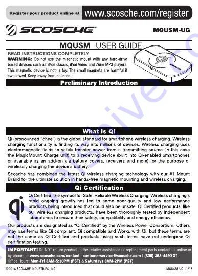 Scosche MQUSM User Manual Download Page 1