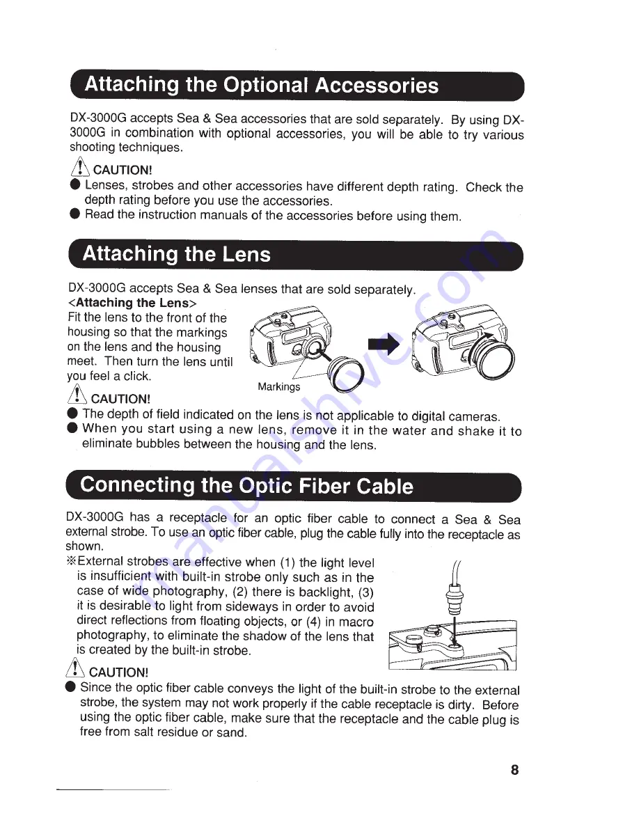 Sea & Sea DX-3000G Instruction Manual Download Page 9