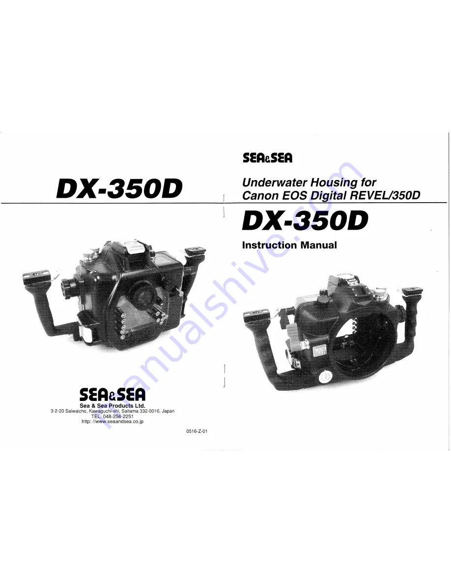 Sea & Sea DX-350D Instruction Manual Download Page 1