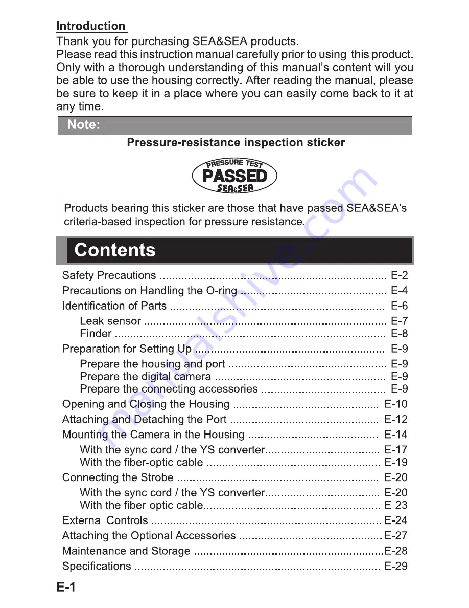 Sea & Sea MDX-D300s Instruction Manual Download Page 2