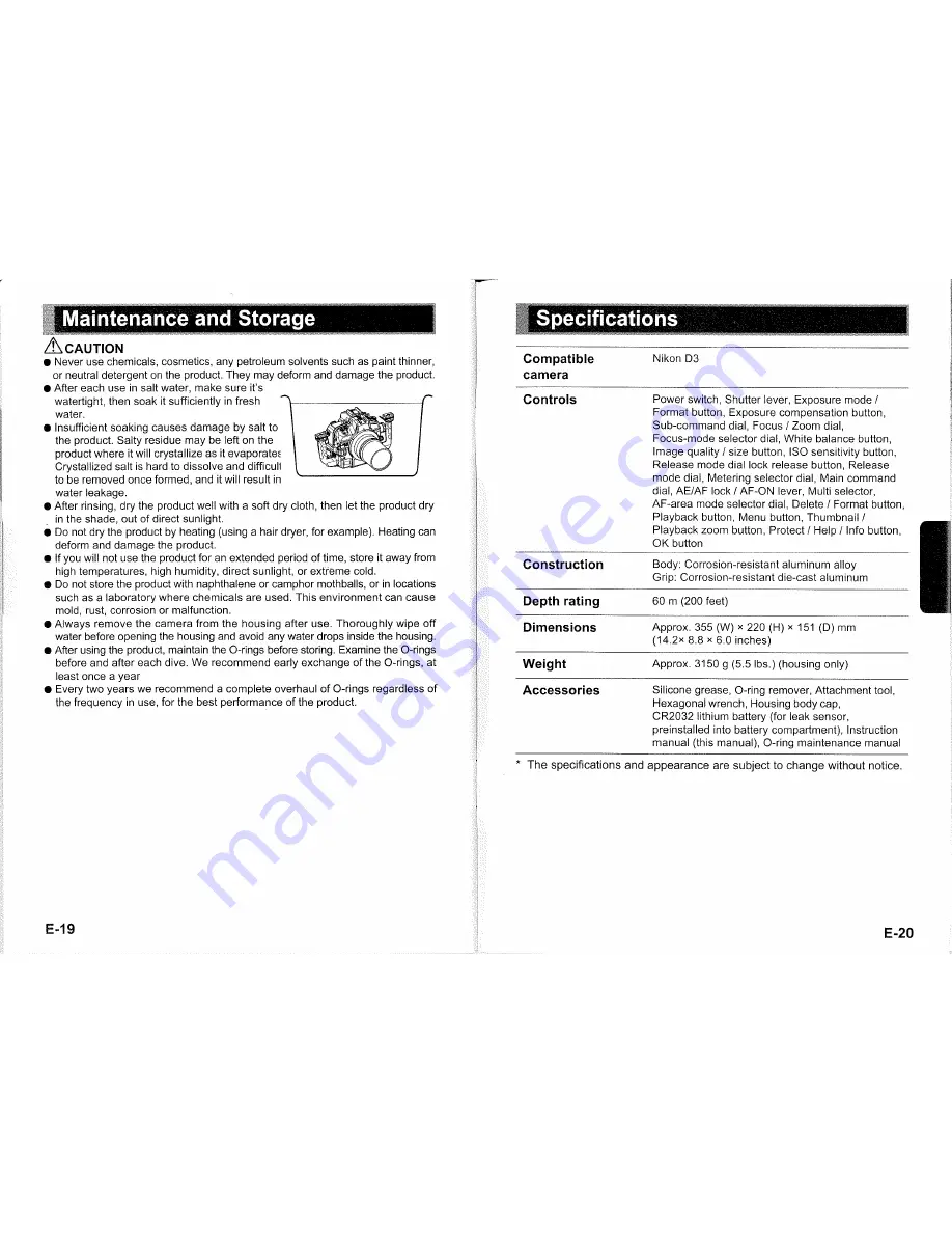 Sea & Sea MDX-PRO D3 Instruction Manual Download Page 11