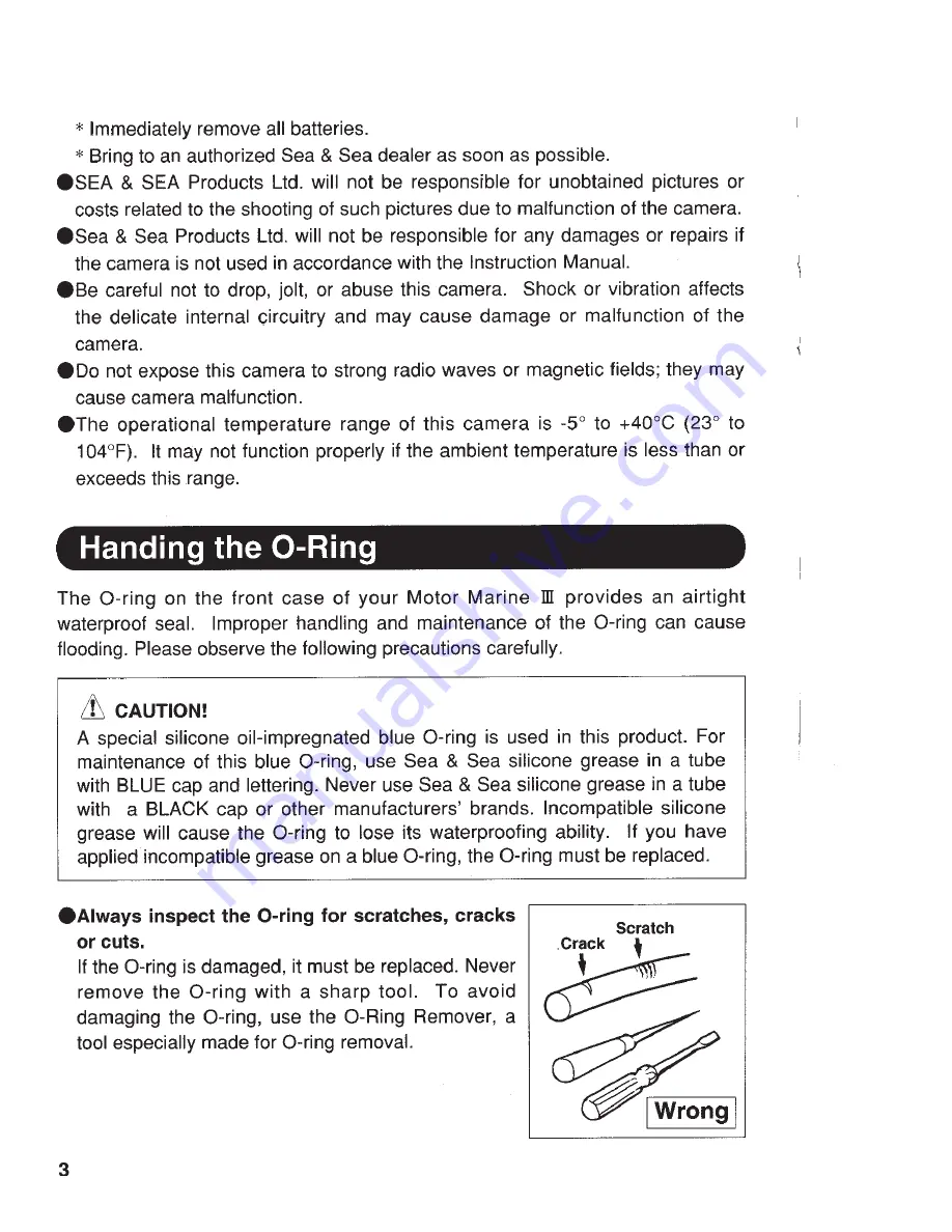 Sea & Sea Motormarine III Instruction Manual Download Page 4