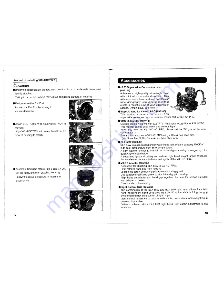 Sea & Sea VX-HC1 Pro Скачать руководство пользователя страница 10