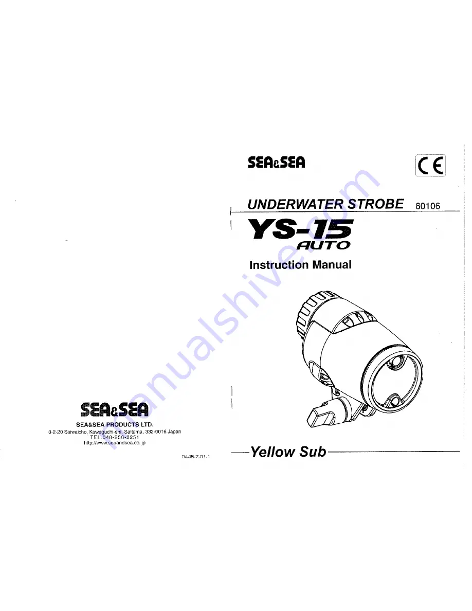 Sea & Sea YS-15AUTO Instruction Manual Download Page 1