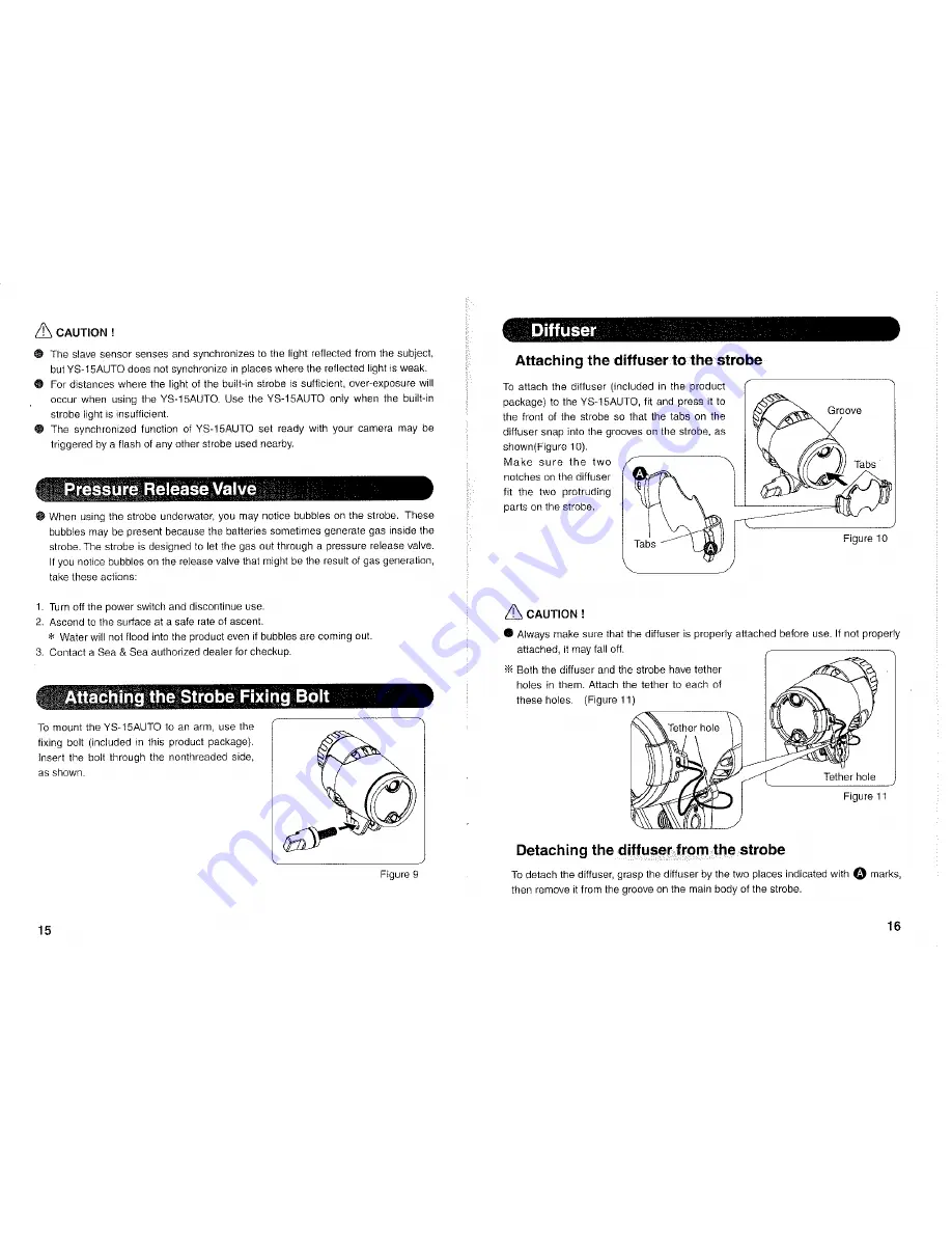 Sea & Sea YS-15AUTO Instruction Manual Download Page 9