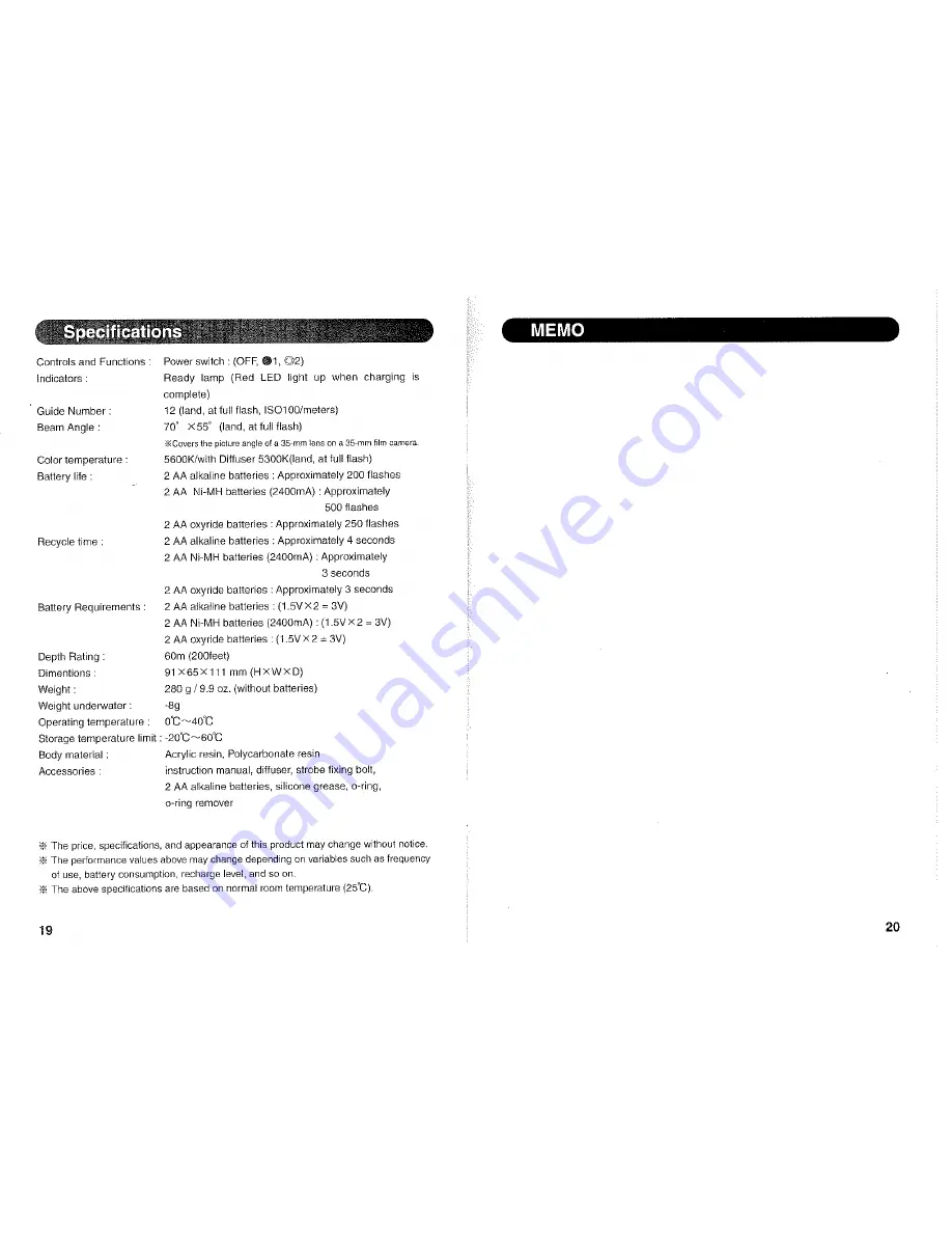 Sea & Sea YS-15AUTO Instruction Manual Download Page 11