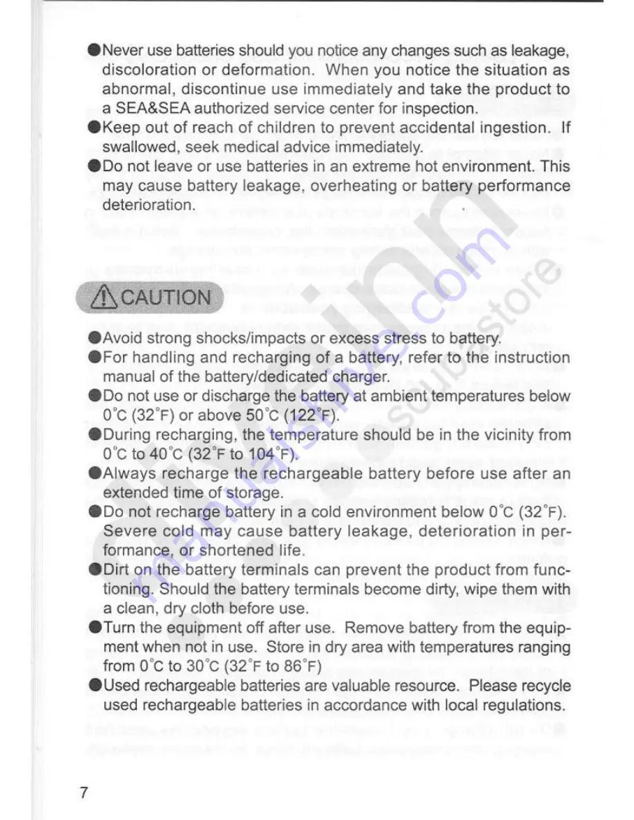 Sea & Sea YS-250PRO Instruction Manual Download Page 8