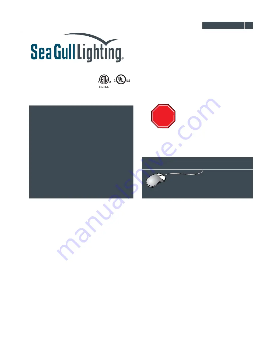 Sea gull lighting 1 Light Outdoor Wall 8301 Series Скачать руководство пользователя страница 1