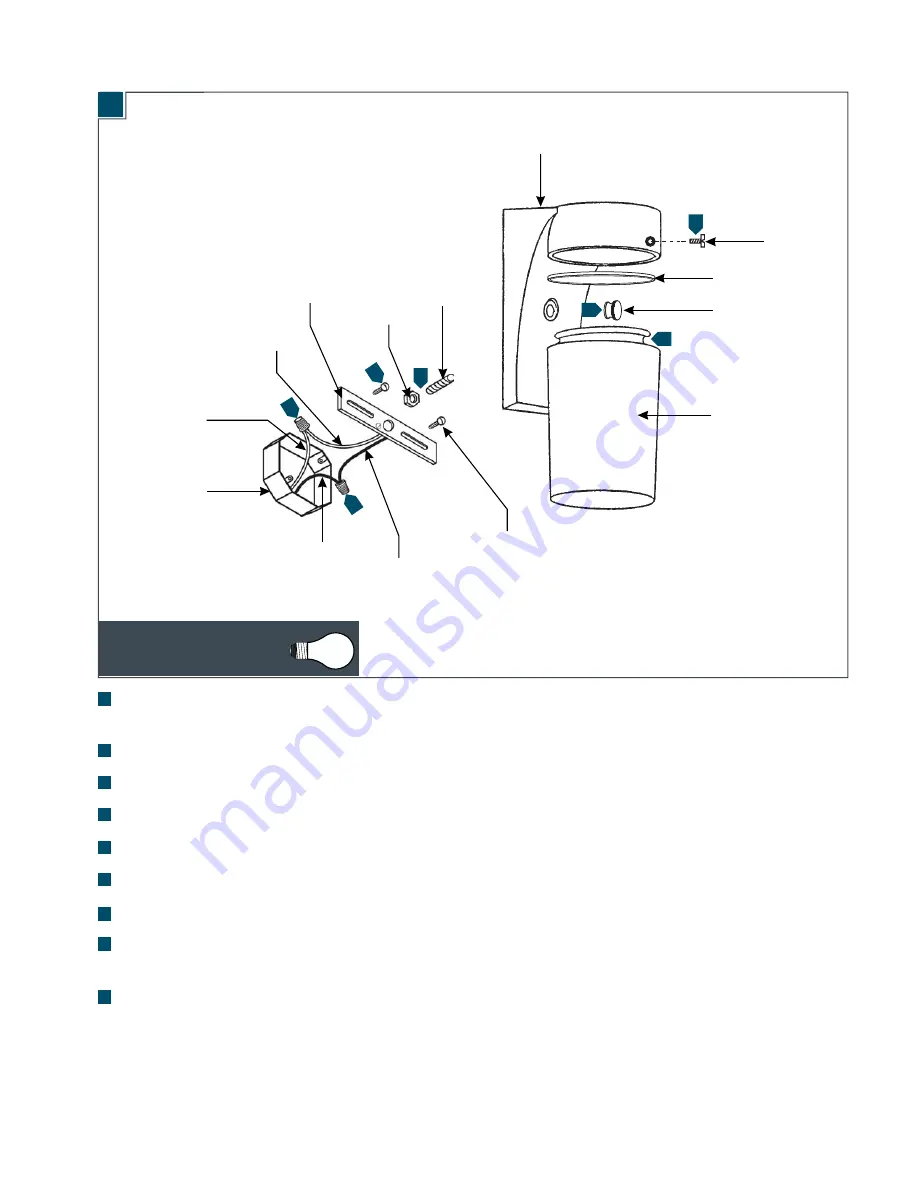 Sea gull lighting 1 Light Outdoor Wall 8301 Series Installation Instructions Download Page 2