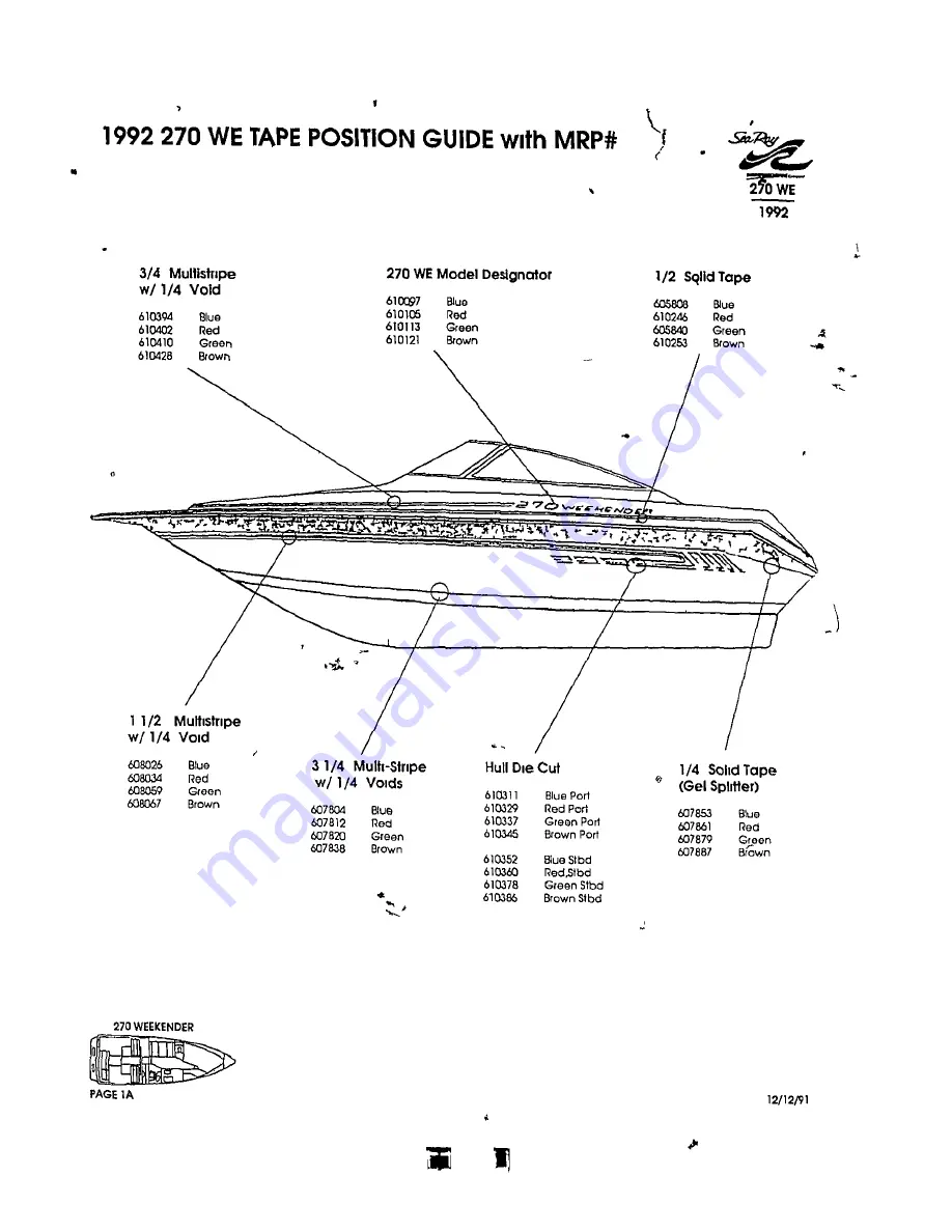 Sea Ray 1992 270 Weekender Manual Download Page 3