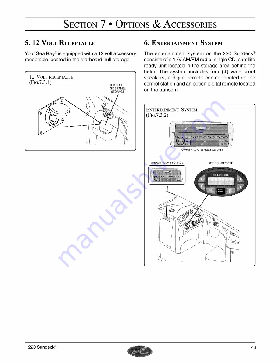 Sea Ray 220 Sundeck Owner'S Manual Download Page 71