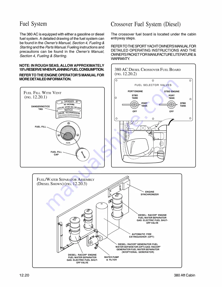 Sea Ray 380 Aft Cabin Supplemental Owner'S Manual Download Page 20