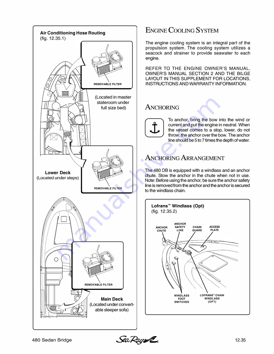 Sea Ray 480 Sedan Bridge Скачать руководство пользователя страница 35