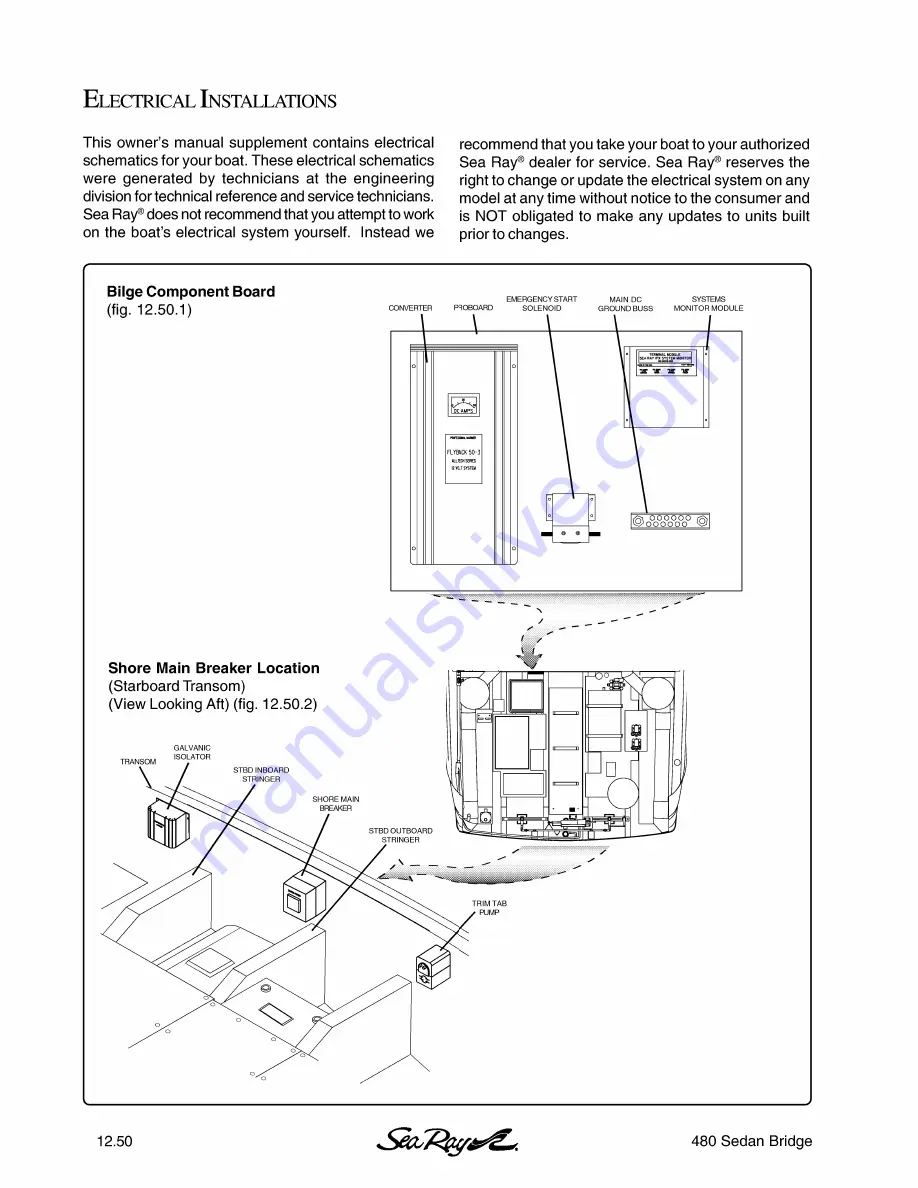 Sea Ray 480 Sedan Bridge Owner'S Manual Supplement Download Page 50